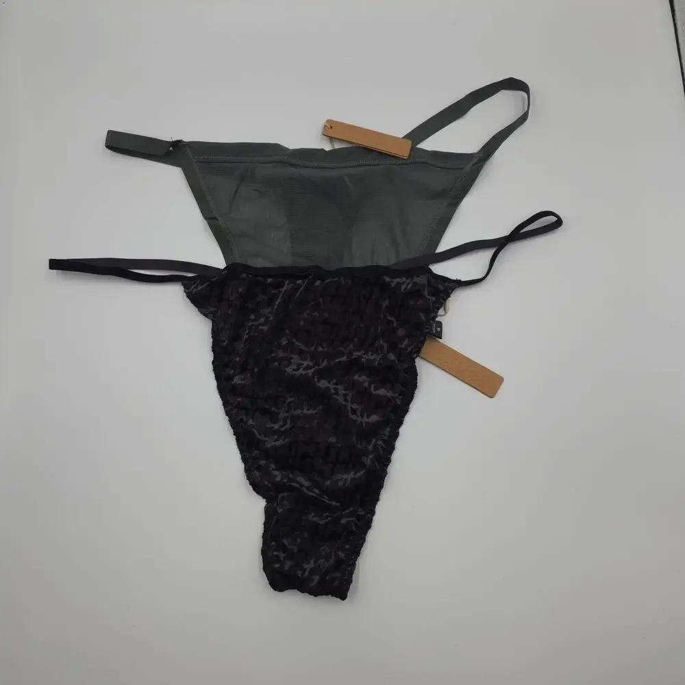Skims Bundle of Two things Sumer Mesh Burnout T-string Deep Sea Soot Size 4X